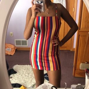 Urban outfitters rainbow body con dress!